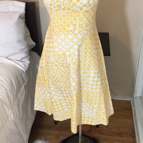 Maggy London yellow Floral flare dress - Picture 3 of 5